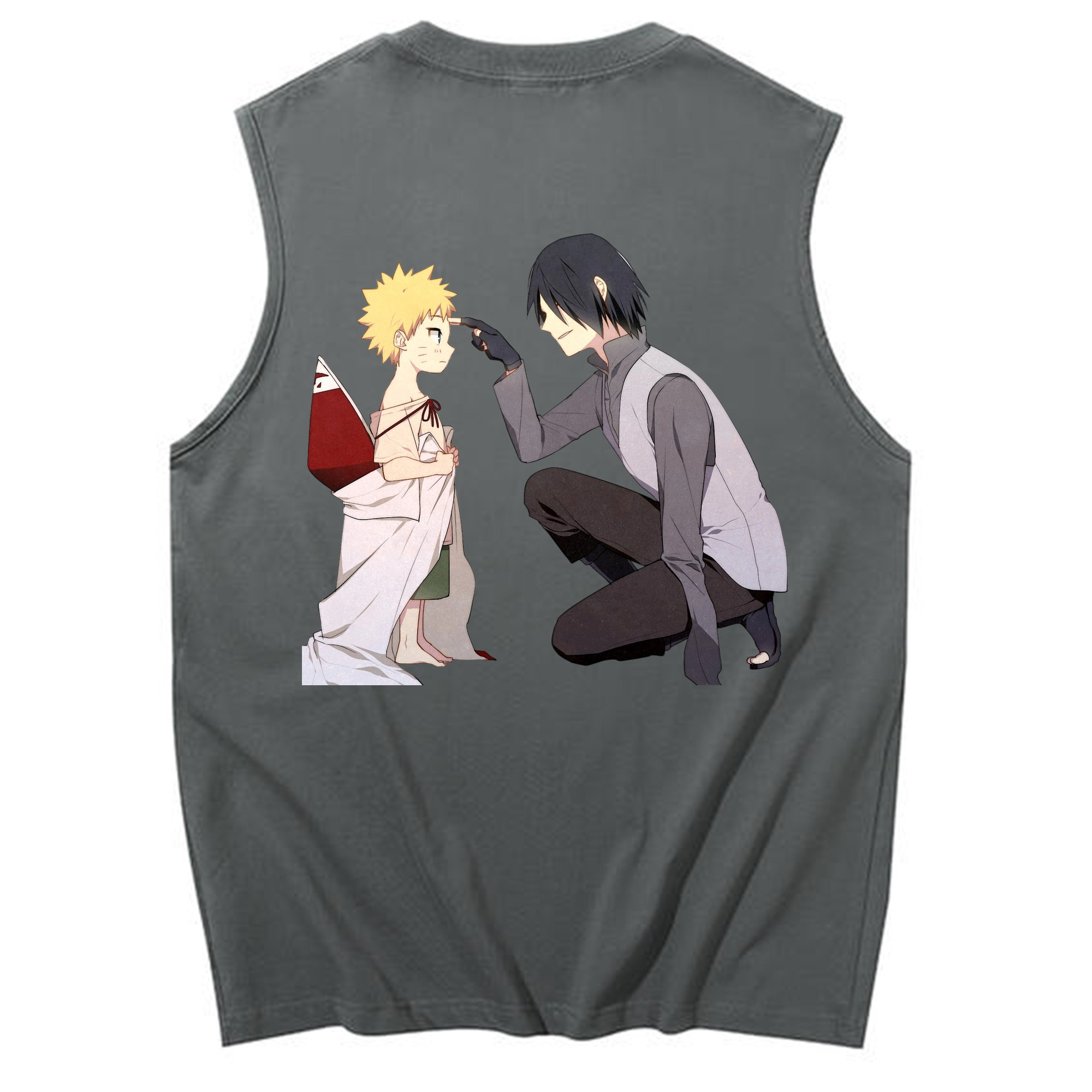 （画像用） NARUTO -ナルト- うちは サスケ Uchiha Sasuke コットン100％タンクトップ（背面プリント）